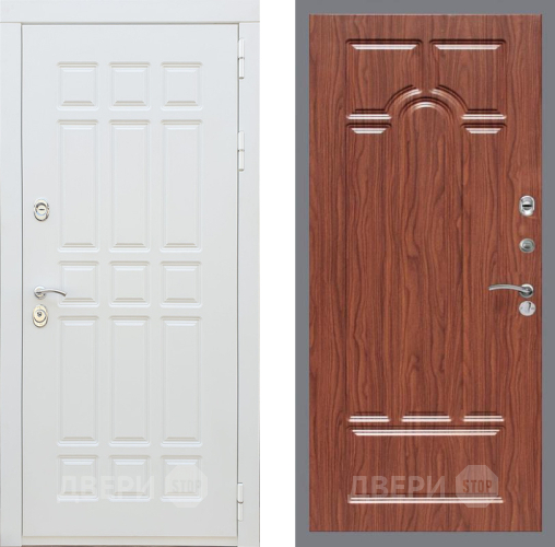 Входная металлическая Дверь Рекс (REX) 8 Силк Сноу FL-58 орех тисненый в Реутове