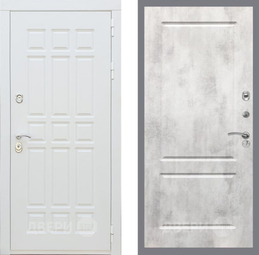 Входная металлическая Дверь Рекс (REX) 8 Силк Сноу FL-117 Бетон светлый в Реутове