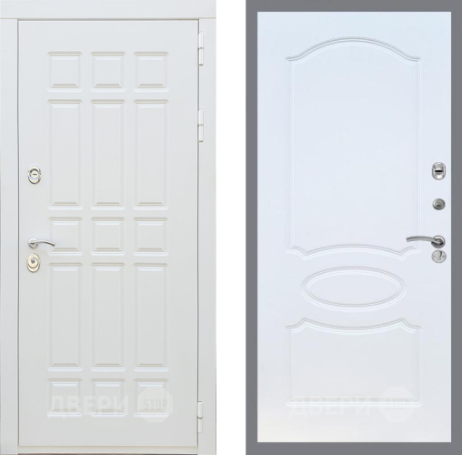 Входная металлическая Дверь Рекс (REX) 8 Силк Сноу FL-128 Белый ясень в Реутове