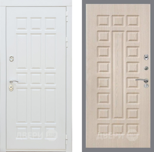 Входная металлическая Дверь Рекс (REX) 8 Силк Сноу FL-183 Беленый дуб в Реутове