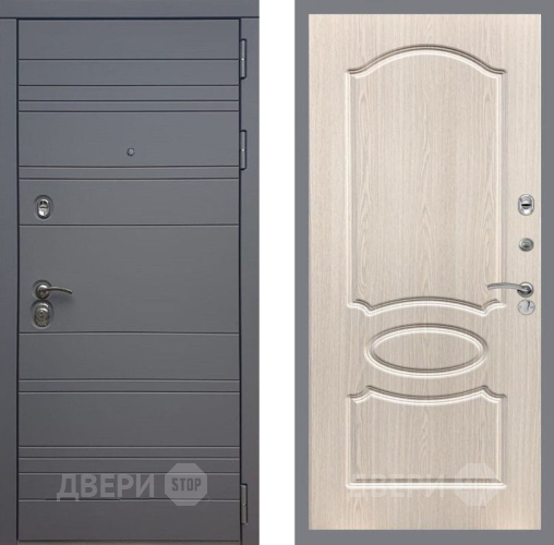 Входная металлическая Дверь Рекс (REX) 14 силк титан FL-128 Беленый дуб в Реутове