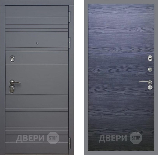 Входная металлическая Дверь Рекс (REX) 14 силк титан GL Дуб тангенальный черный в Реутове