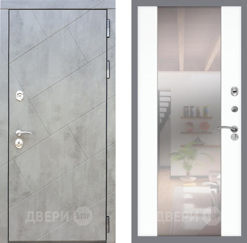 Входная металлическая Дверь Рекс (REX) 22 СБ-16 Зеркало Силк Сноу в Реутове