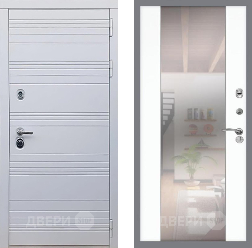 Входная металлическая Дверь Рекс (REX) 14 Силк Сноу СБ-16 Зеркало Силк Сноу в Реутове