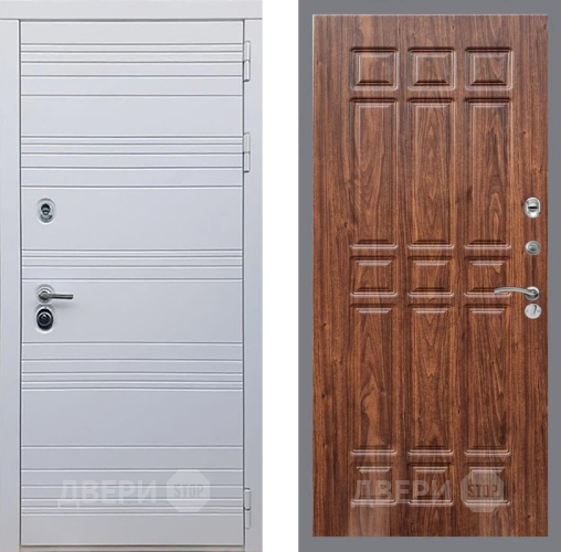 Входная металлическая Дверь Рекс (REX) 14 Силк Сноу FL-33 орех тисненый в Реутове