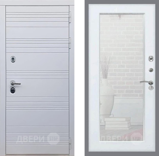 Дверь Рекс (REX) 14 Силк Сноу Зеркало Пастораль Белый ясень в Реутове