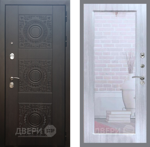 Входная металлическая Дверь Рекс (REX) 10 Зеркало Пастораль Сандал белый в Реутове