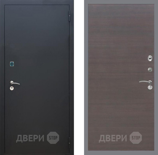 Входная металлическая Дверь Рекс (REX) 1A Черный Муар GL венге поперечный в Реутове