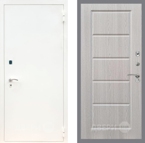 Входная металлическая Дверь Рекс (REX) 1А Белая шагрень FL-39 Беленый дуб в Реутове