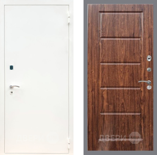 Входная металлическая Дверь Рекс (REX) 1А Белая шагрень FL-39 орех тисненый в Реутове