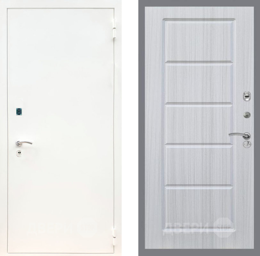 Входная металлическая Дверь Рекс (REX) 1А Белая шагрень FL-39 Сандал белый в Реутове