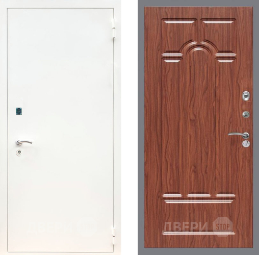 Входная металлическая Дверь Рекс (REX) 1А Белая шагрень FL-58 орех тисненый в Реутове