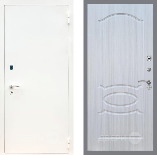 Входная металлическая Дверь Рекс (REX) 1А Белая шагрень FL-128 Сандал белый в Реутове