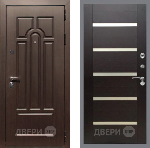 Входная металлическая Дверь Рекс (REX) Эврика СБ-14 стекло белое венге поперечный в Реутове