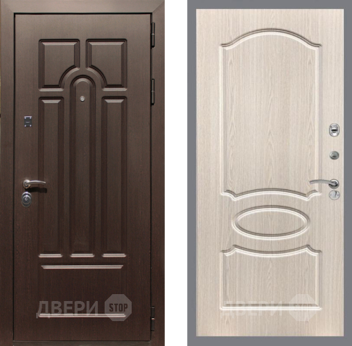 Входная металлическая Дверь Рекс (REX) Эврика FL-128 Беленый дуб в Реутове