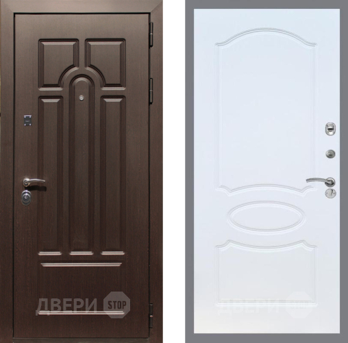 Входная металлическая Дверь Рекс (REX) Эврика FL-128 Белый ясень в Реутове