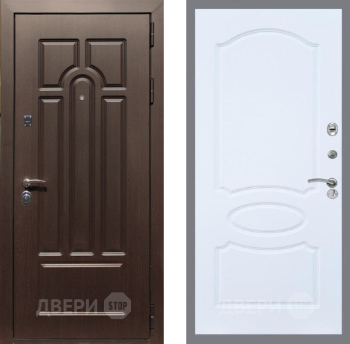 Входная металлическая Дверь Рекс (REX) Эврика FL-128 Силк Сноу в Реутове