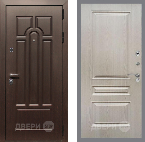 Входная металлическая Дверь Рекс (REX) Эврика FL-243 Беленый дуб в Реутове