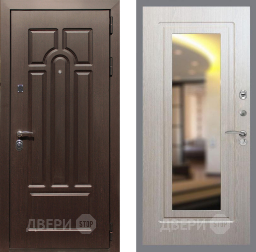 Входная металлическая Дверь Рекс (REX) Эврика FLZ-120 Беленый дуб в Реутове