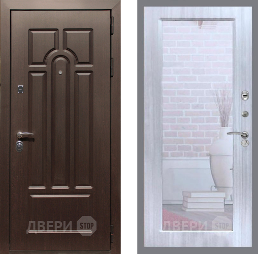 Входная металлическая Дверь Рекс (REX) Эврика Зеркало Пастораль Сандал белый в Реутове