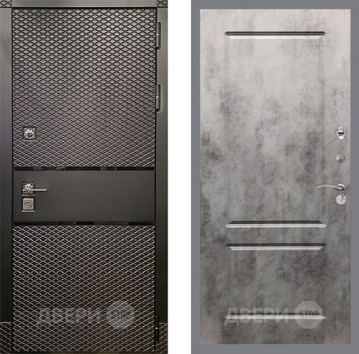 Входная металлическая Дверь Рекс (REX) 15 Черный Кварц FL-117 Бетон темный в Реутове