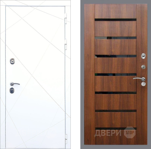 Входная металлическая Дверь Рекс (REX) 13 Силк Сноу СБ-14 стекло черное Орех бренди в Реутове