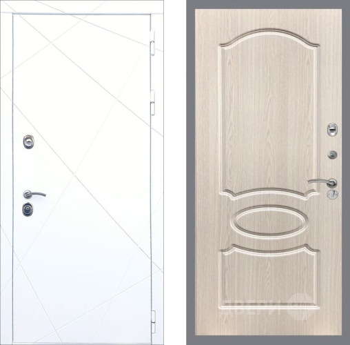 Входная металлическая Дверь Рекс (REX) 13 Силк Сноу FL-128 Беленый дуб в Реутове