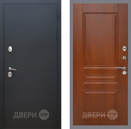 Входная металлическая Дверь Рекс (REX) 5 Черный Муар FL-243 Итальянский орех в Реутове