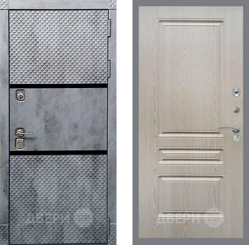 Входная металлическая Дверь Рекс (REX) 15 Бетон Темный FL-243 Беленый дуб в Реутове