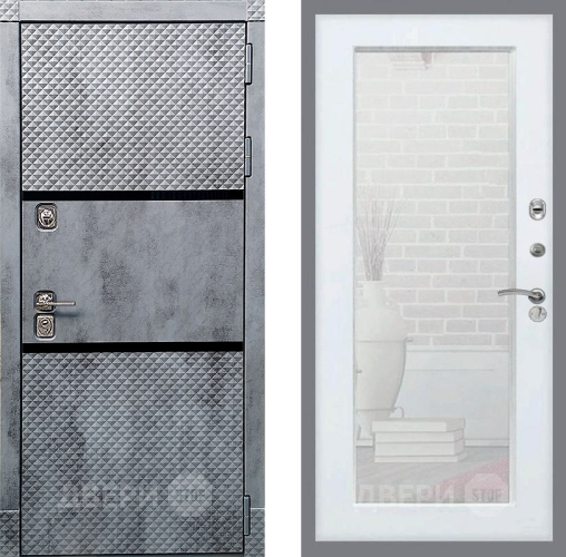 Дверь Рекс (REX) 15 Бетон Темный Зеркало Пастораль Силк Сноу в Реутове