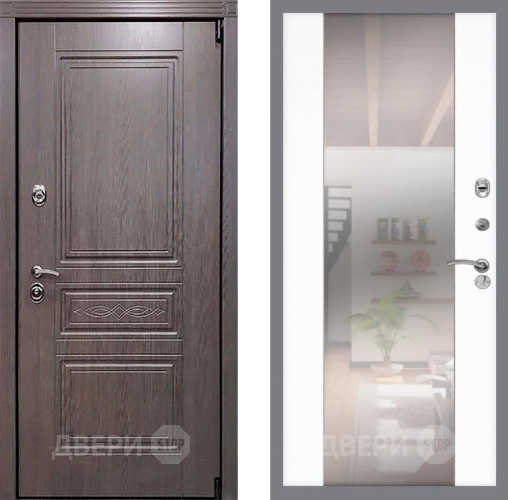 Входная металлическая Дверь Рекс (REX) Премиум-S СБ-16 Зеркало Силк Сноу в Реутове