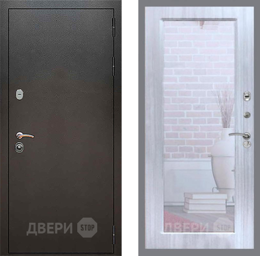 Входная металлическая Дверь Рекс (REX) 5 Серебро Антик Зеркало Пастораль Сандал белый в Реутове