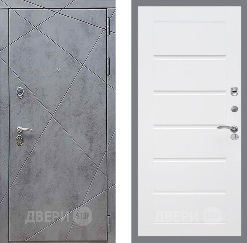 Входная металлическая Дверь Рекс (REX) 13 Бетон Темный Сити Белый ясень в Реутове