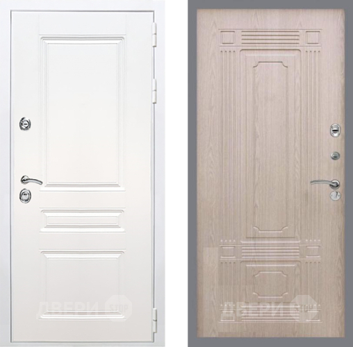 Входная металлическая Дверь Рекс (REX) Премиум-н Силк Сноу FL-2 Беленый дуб в Реутове