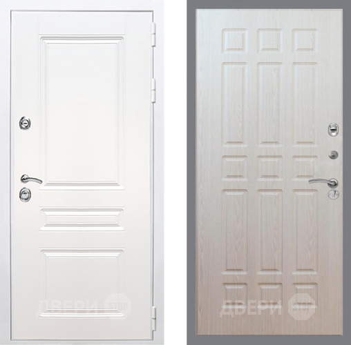 Входная металлическая Дверь Рекс (REX) Премиум-н Силк Сноу FL-33 Беленый дуб в Реутове