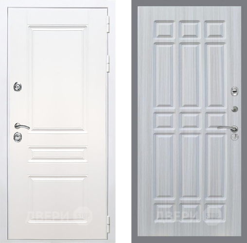 Входная металлическая Дверь Рекс (REX) Премиум-н Силк Сноу FL-33 Сандал белый в Реутове