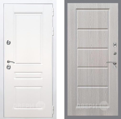 Входная металлическая Дверь Рекс (REX) Премиум-н Силк Сноу FL-39 Беленый дуб в Реутове