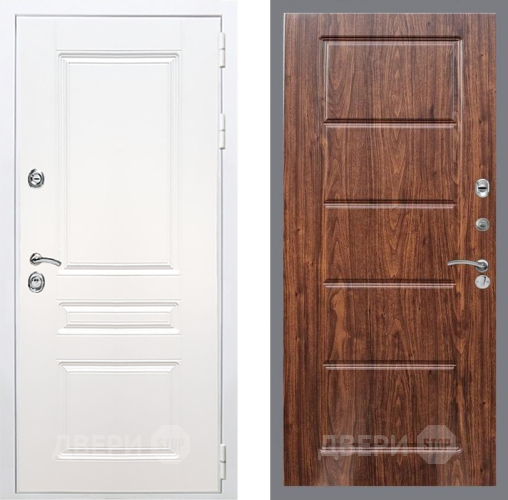 Входная металлическая Дверь Рекс (REX) Премиум-н Силк Сноу FL-39 орех тисненый в Реутове