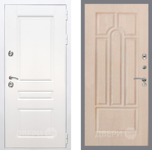 Входная металлическая Дверь Рекс (REX) Премиум-н Силк Сноу FL-58 Беленый дуб в Реутове