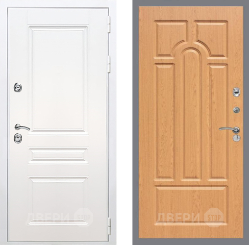 Входная металлическая Дверь Рекс (REX) Премиум-н Силк Сноу FL-58 Дуб в Реутове