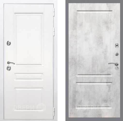 Входная металлическая Дверь Рекс (REX) Премиум-н Силк Сноу FL-117 Бетон светлый в Реутове