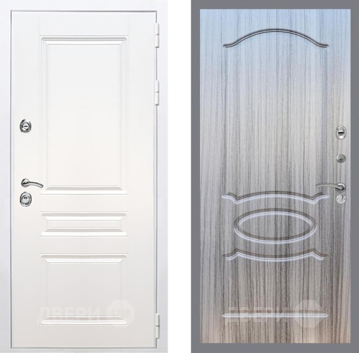 Входная металлическая Дверь Рекс (REX) Премиум-н Силк Сноу FL-128 Сандал грей в Реутове