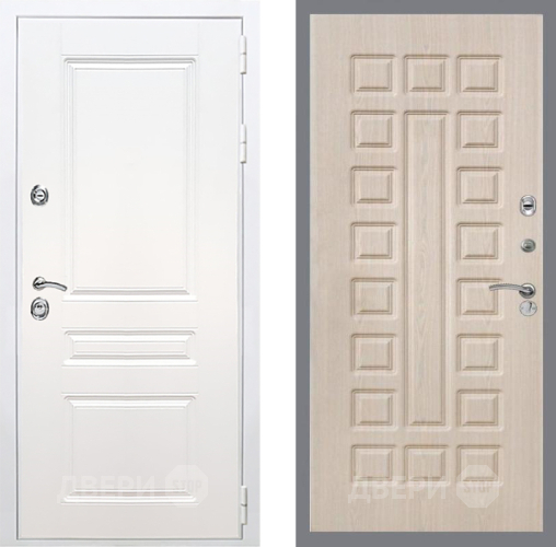 Входная металлическая Дверь Рекс (REX) Премиум-н Силк Сноу FL-183 Беленый дуб в Реутове