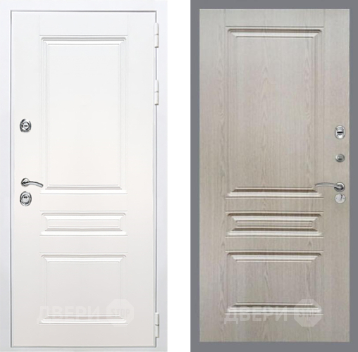 Входная металлическая Дверь Рекс (REX) Премиум-н Силк Сноу FL-243 Беленый дуб в Реутове