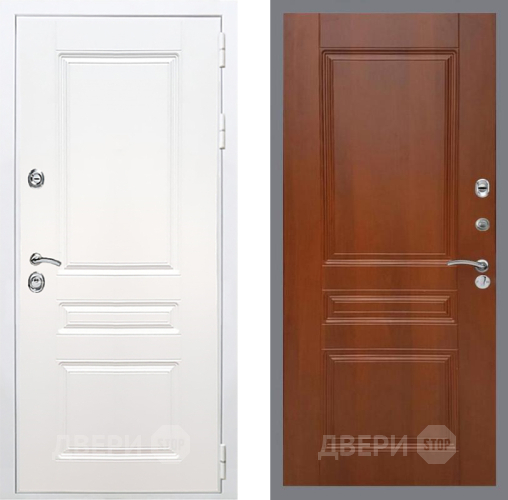 Входная металлическая Дверь Рекс (REX) Премиум-н Силк Сноу FL-243 Итальянский орех в Реутове