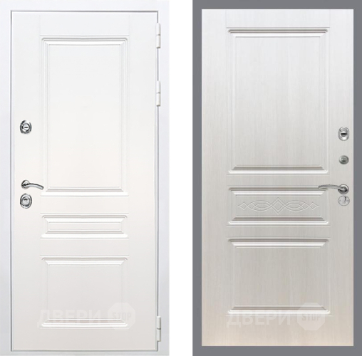 Входная металлическая Дверь Рекс (REX) Премиум-н Силк Сноу FL-243 Лиственница беж в Реутове