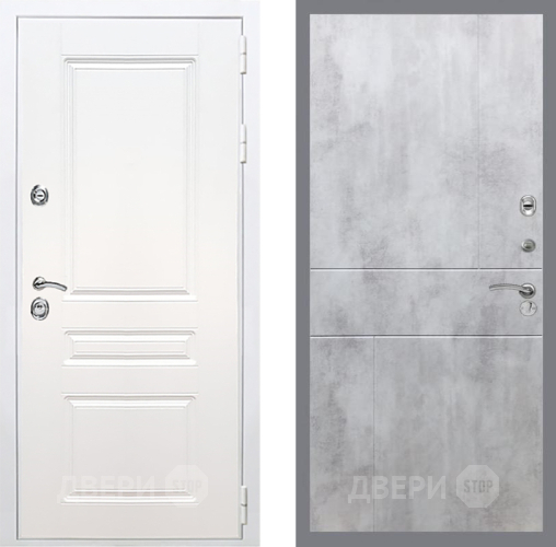 Входная металлическая Дверь Рекс (REX) Премиум-н Силк Сноу FL-290 Бетон светлый в Реутове