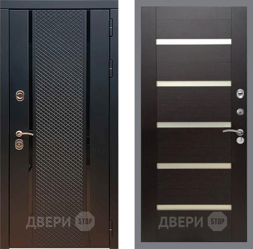 Входная металлическая Дверь Рекс (REX) 25 СБ-14 стекло белое венге поперечный в Реутове