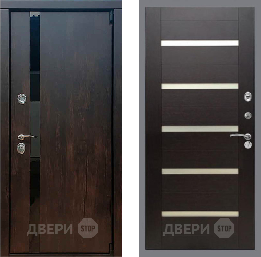 Входная металлическая Дверь Рекс (REX) 26 СБ-14 стекло белое венге поперечный в Реутове