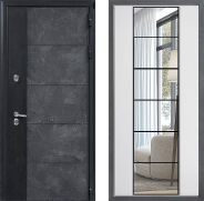 Дверь Дверной континент ДК-15 Бетон ТЕРМО ФЛЗ-2 Зеркало Белый софт 860х2050 мм